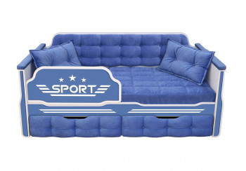 Кровать 170 серии Спорт 2 ящика 85 Синий (подушки) в Криводановке - krivodanovka.mebel54.com | фото
