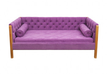 Кровать 180 серии Леди  32 Фиолетовый (подушка валик) в Криводановке - krivodanovka.mebel54.com | фото