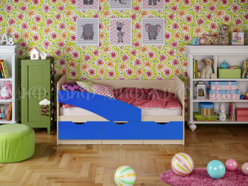 Кровать Бабочки 1,8м (Синий матовый) в Криводановке - krivodanovka.mebel54.com | фото
