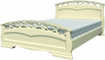 Кровать Грация-1 из массива сосны 1600*2000 Слоновая кость в Криводановке - krivodanovka.mebel54.com | фото