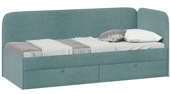 Кровать «Молли» с мягкой обивкой (900) тип 1 (Микровелюр Scandi Indigo 11) в Криводановке - krivodanovka.mebel54.com | фото