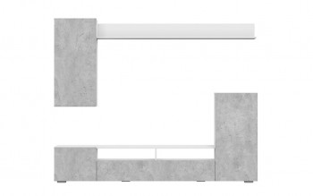 Мебель для гостиной МГС 4 (Белый/Цемент светлый) в Криводановке - krivodanovka.mebel54.com | фото
