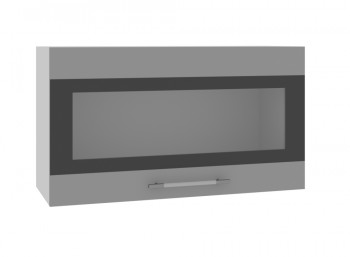 Ройс ВПГСФ 800 Шкаф верхний горизонтальный со стеклом с фотопечатью высокий (Графит софт/корпус Серый) в Криводановке - krivodanovka.mebel54.com | фото