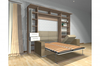 Шкаф-кровать с диваном Каролина в Криводановке - krivodanovka.mebel54.com | фото
