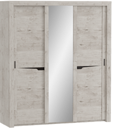 Шкаф трехдверный Соренто с раздвижными дверями Дуб бонифаций/Кофе структурный матовый в Криводановке - krivodanovka.mebel54.com | фото